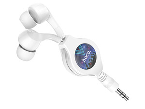 فروش هندزفری جمع شونده خودکار سیمی هوکو با جک 3.5 میلی متری Hoco Wired earphones 3.5mm M68 Easy clip telescopic