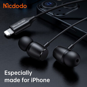 خرید هندزفری سیمی لایتنینگ مک‌دودو MCDODO HP-1040 Earphone Earbuds Audio Lightning iPhone 13 Call Music