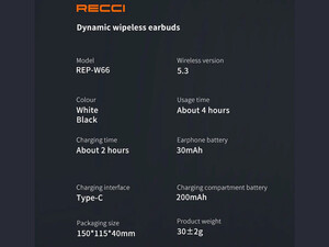 هندزفری بلوتوثی 5.3 رسی Recci REP-W66 Dynamic Buletooth earphone