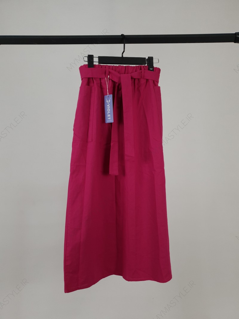 دامن لینن سرخابی زنانه