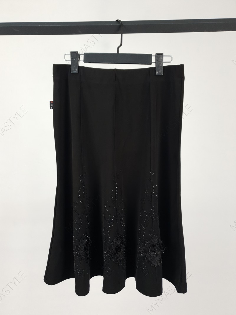 دامن مشکی مجلسی زنانه طرح گل