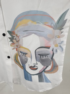 شومیز سفید زنانه فری‌سایز تا ۴۶