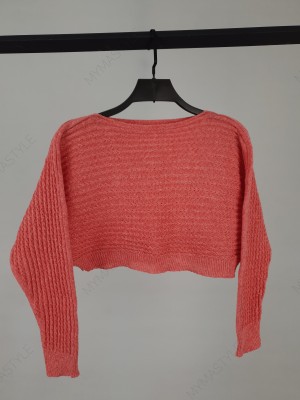 بافت کراپ آستین بلند زنانه