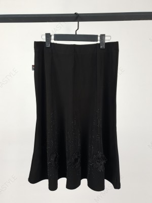 دامن مشکی مجلسی زنانه طرح گل