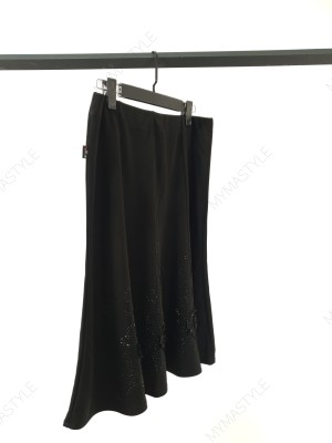 دامن مشکی مجلسی زنانه طرح گل