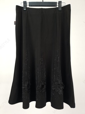 دامن مشکی مجلسی زنانه طرح گل