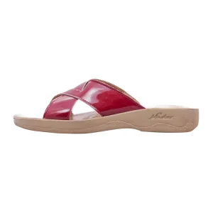 صندل طبی زنانه نادر مدل سحر X ضربدری ورنی رنگ قرمز