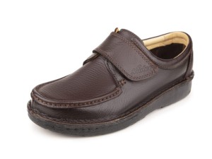 کفش طبی مردانه نادر مدل نامی چسبی رنگ قهوه ای