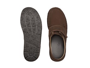 کفش مردانه نادر مدل نامی چسبی طرح کلارک رنگ نبوک قهوه ای