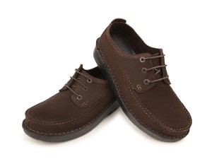 کفش طبی مردانه نادر مدل  نامی بندی نبوک کد 134 رنگ قهوه ای
