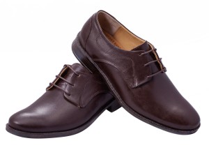 کفش طبی مردانه نادر مدل نیما بندی چرم ساده  کد 382 رنگ قهوه ای