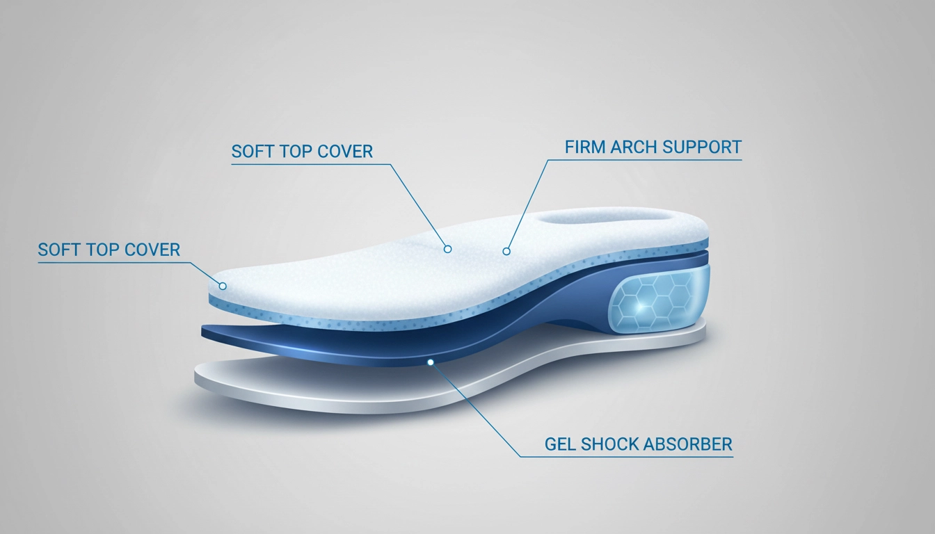 نمای فنی کفی طبی استاندارد و لایه‌های ارتوپدی کفش نادر