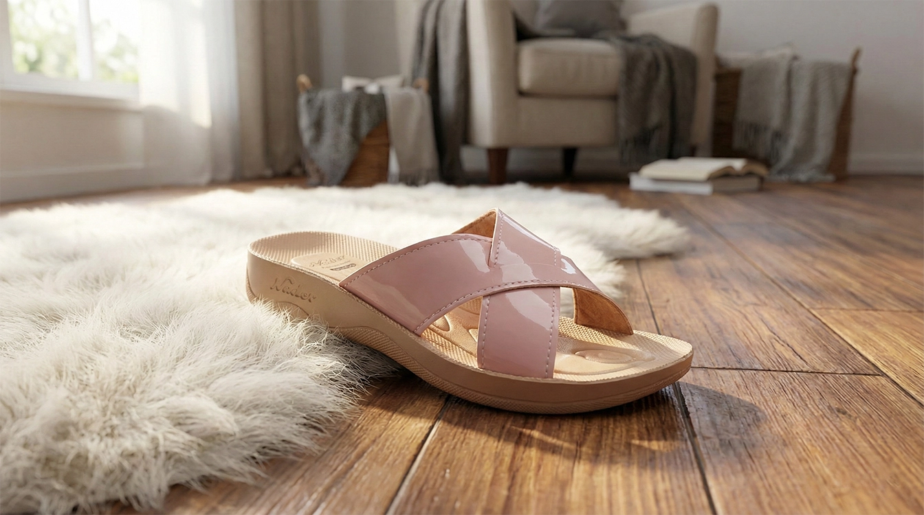 دمپایی روفرشی طبی زنانه نادر برای درمان خار پاشنه در منزل