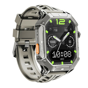 ساعت هوشمند شیائومی مدل Haylou IRON N1 با بدنه فلزی و بند سیلیکونی