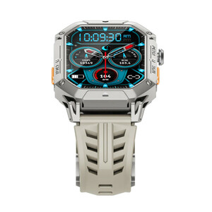 ساعت هوشمند شیائومی مدل Haylou IRON N1 با بدنه فلزی و بند سیلیکونی