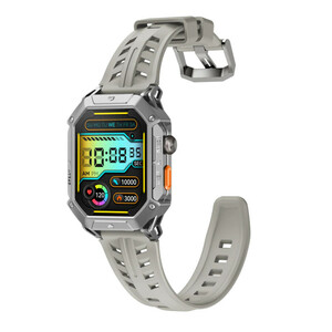 ساعت هوشمند شیائومی مدل Haylou IRON N1 با بدنه فلزی و بند سیلیکونی