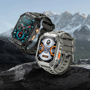 ساعت هوشمند شیائومی مدل Haylou IRON N1 با بدنه فلزی و بند سیلیکونی