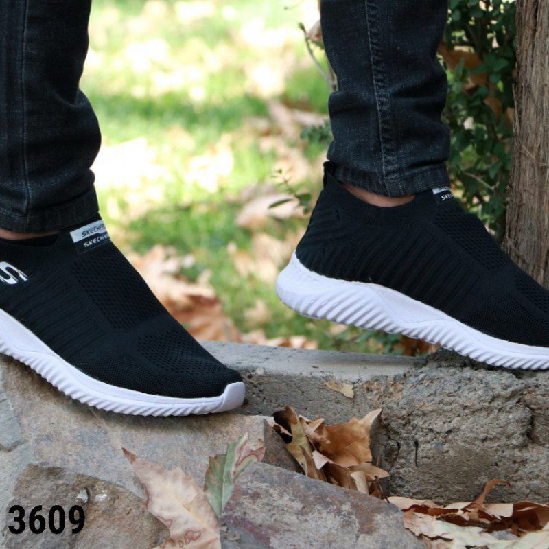 حراج فوق العاده  کفش اسپرت مردانه پسرانه طبی ویژه جذاب و پرفروش  رنگ مشکی زیره سفید  کد 3609