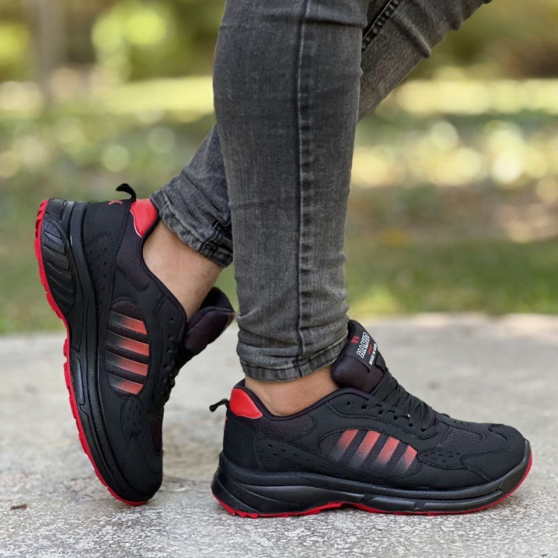 فروش ویژه کفش اسپرت مردانه پسرانه مدل ادیداس  خاص  و با دوام  رنگ  مشکی قرمز