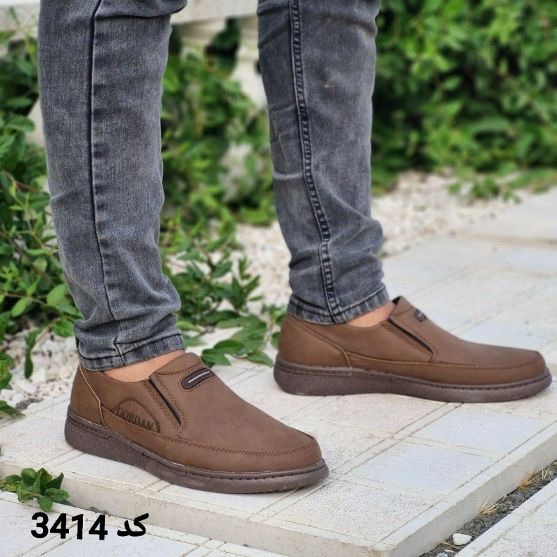 حراج کفش  مجلسی طبی مردانه   زیره سبک و راحت رنگ  قهوه ای  کد 3414