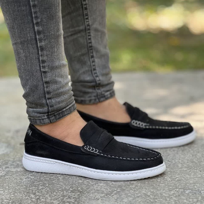 فروش فوق العاده کفش  کالج مردانه راحت و بادوام   رنگ مشکی  زیره سفید