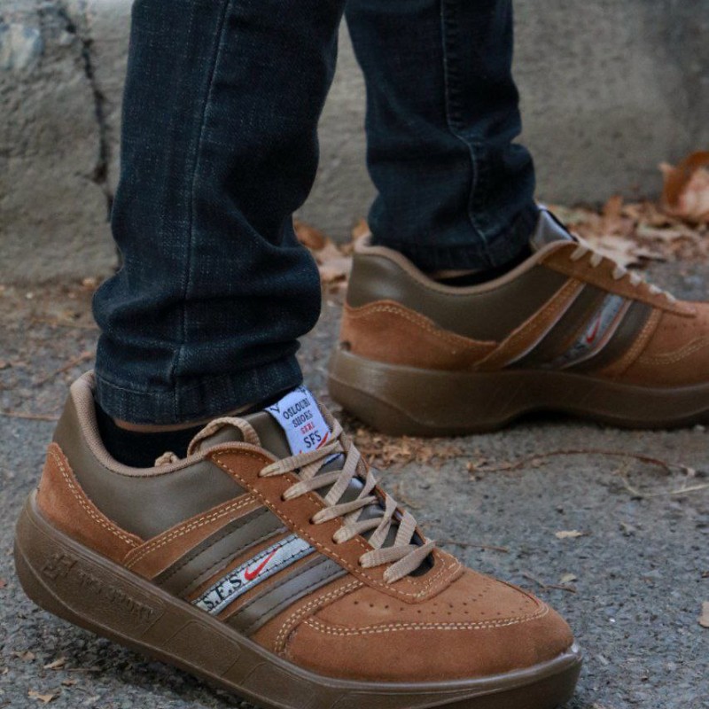 حراج فوق العاده کفش اسپرت جدید مردانه سبک و راحت رنگ قهوه ای روشن کد3610