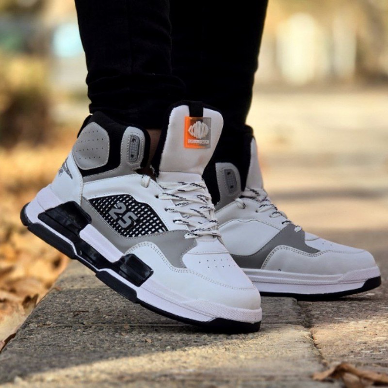 حراج واقعی کفش اسپرت مردانه پسرانه مدل جردن 25 رنگ سفید طوسی مشکی بی نهایت زیبا و مناسب افراد شیک پوش با ارسال رایگان