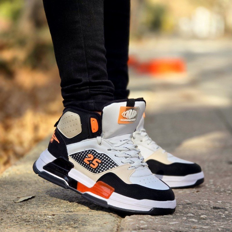 تخفیف ویژه کفش اسپرت مردانه پسرانه مدل جردن 25 رنگ سفید کرم مشکی مدرن و جدید با ارسال رایگان
