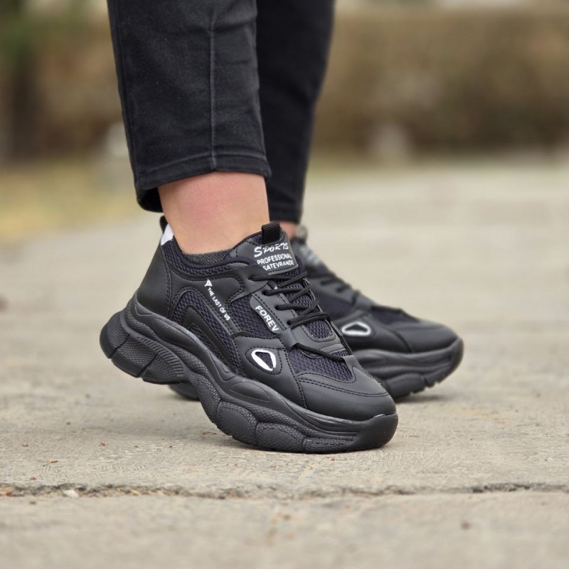 فروش دلبرانه کفش اسپرت دخترانه زنانه مدل جدید FOREV پرفروش وخاص رنگ مشکی باارسال رایگان