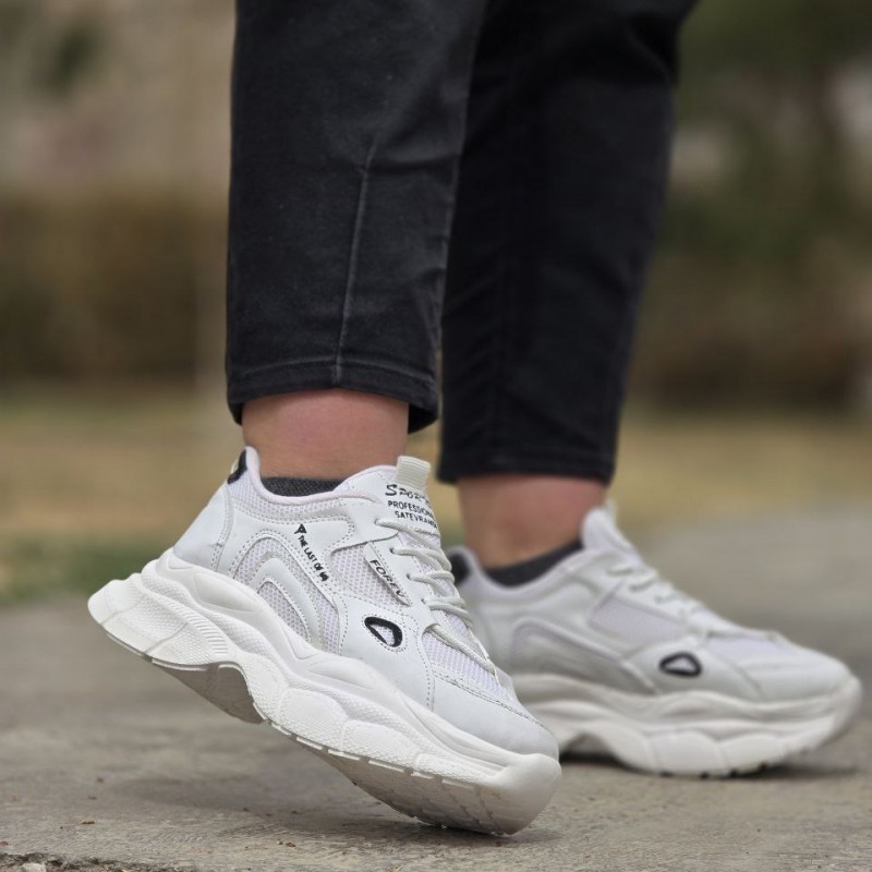 فروش جذاب کفش اسپرت دخترانه زنانه مدل جدید FOREV سبک و راحت رنگ سفید مشکی باارسال رایگان