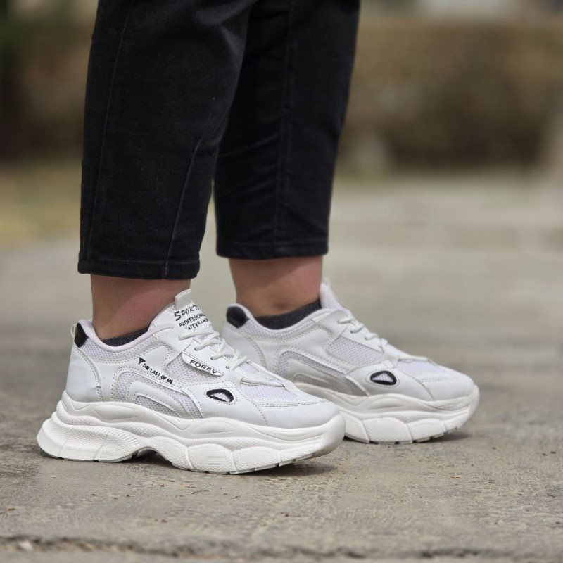 فروش ویژه کفش اسپرت دخترانه زنانه مدل جدید FOREV خاص و  راحت رنگ سفید مشکی باارسال رایگان