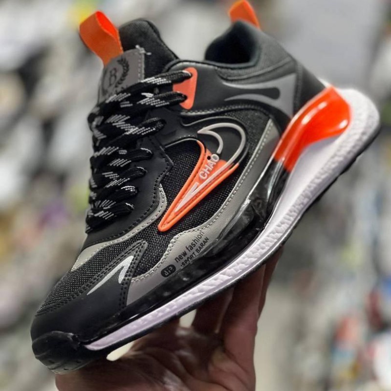 حراج  کفش اسپرت مردانه پسرانه مدل نایک منحصر بفرد و جدید رنگ مشکی طوسی  باارسال رایگان