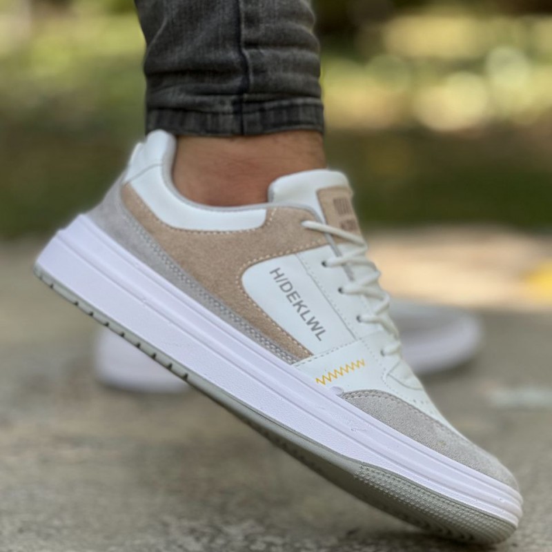 فروش فوق العاه  کفش اسپرت ست زنانه و مردانه مدل فندی با کیفیت  و راحت  رنگ سفید طوسی قهوه ای ارسال رایگان