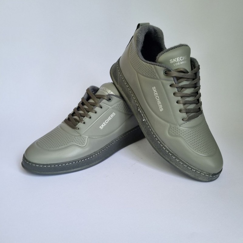 حراج فوق العاده این هفته کفش اسپرت مردانه پسرانه مدل اسکیچرز  بسیار با کیفیت رنگ طوسی تمام