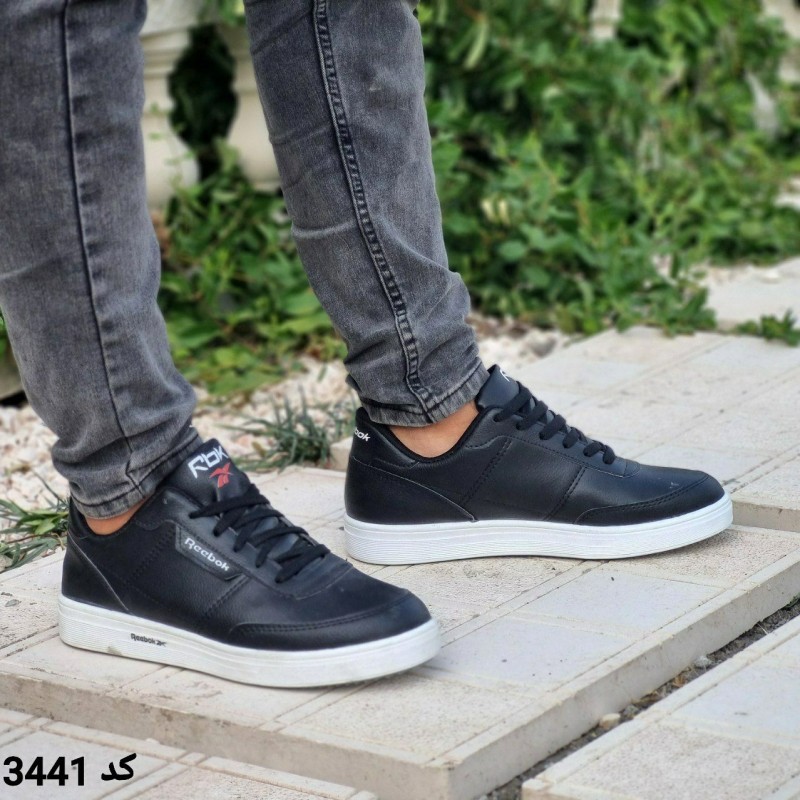 کفش اسپرت ونس مردانه پسرانه مدل ریبوک بندی  رنگ مشکی زیره سفید کد 3441