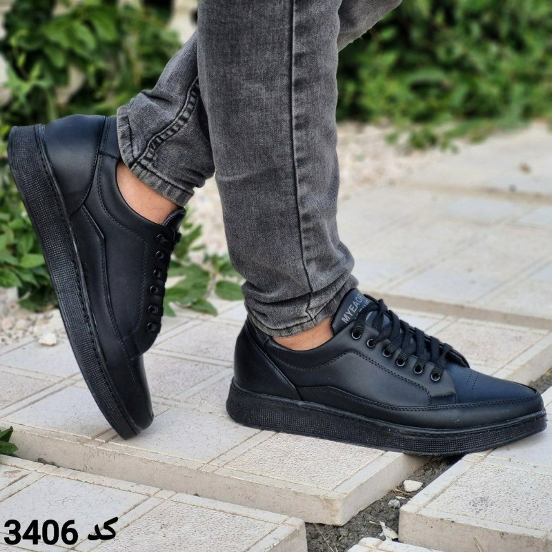 کفش اسپرت ونس  مردانه پسرانه مدل جدید بندی  رنگ مشکی تمام باارسال رایگان  کد 3406