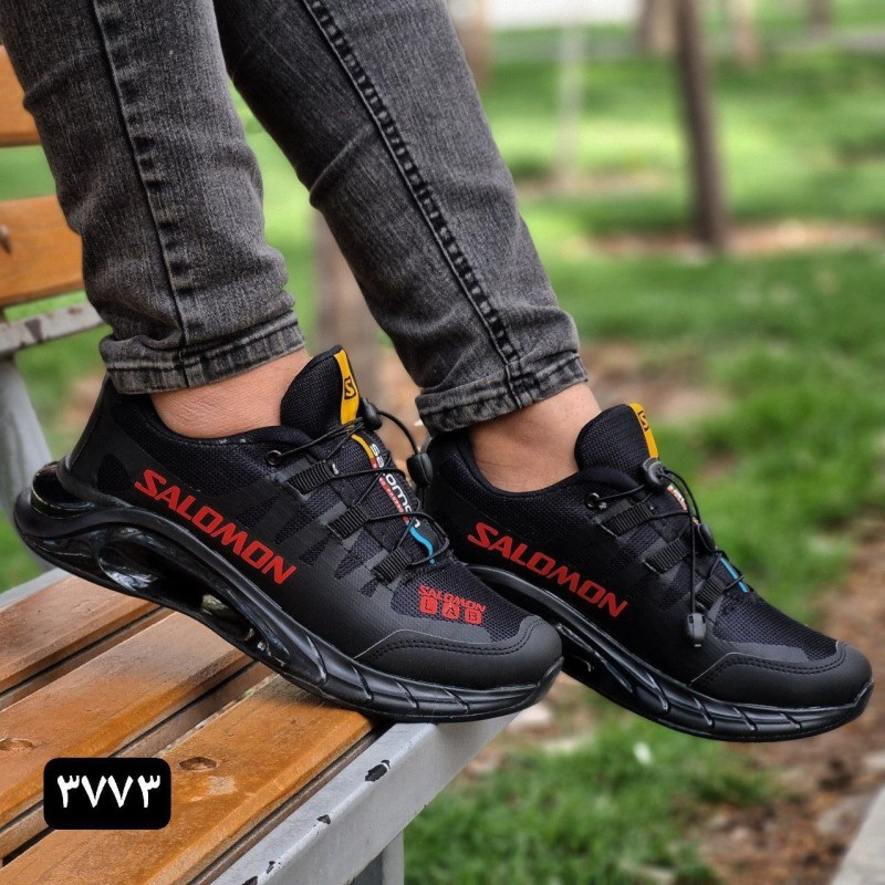 کفش اسپرت مردانه پسرانه مدل سالامون زیره تونلی رنگ مشکی قرمز کد 3773