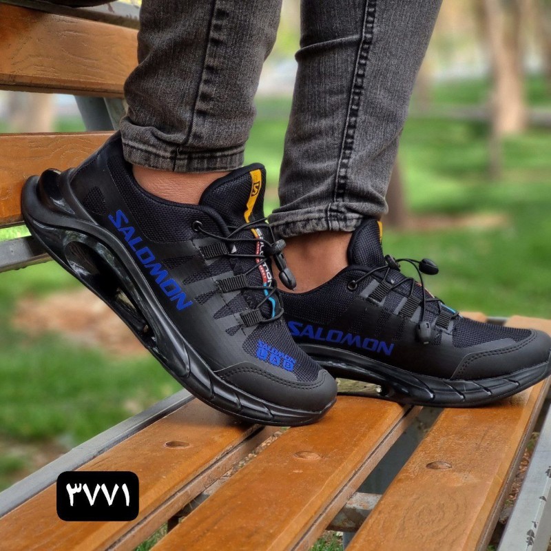 کفش اسپرت مردانه پسرانه مدل سالامون زیره تونلی رنگ مشکی آبی کد 3771