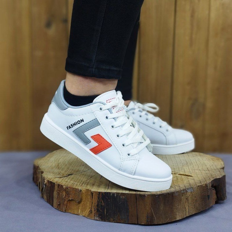 کفش اسپرت ونس دخترانه زنانه مدل فشیون رنگ سفید طوسی قرمز شیک