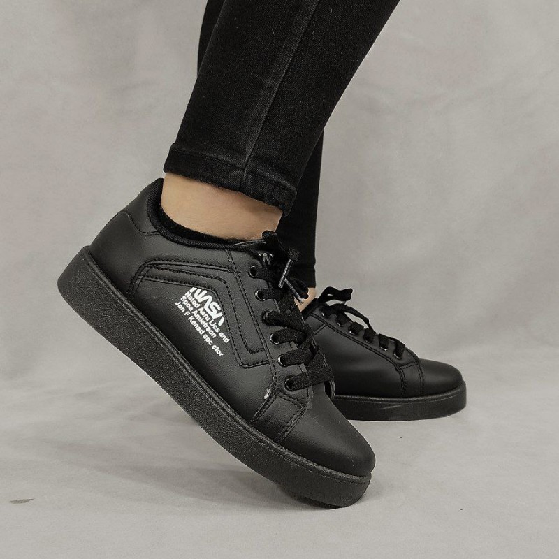 کفش اسپرت ونس دخترانه زنانه شیک و بروز مدل ناسا رنگ مشکی تمام  زیبا