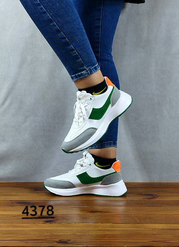 کفش اسپرت دخترانه و زنانه رنگ سفید سبز