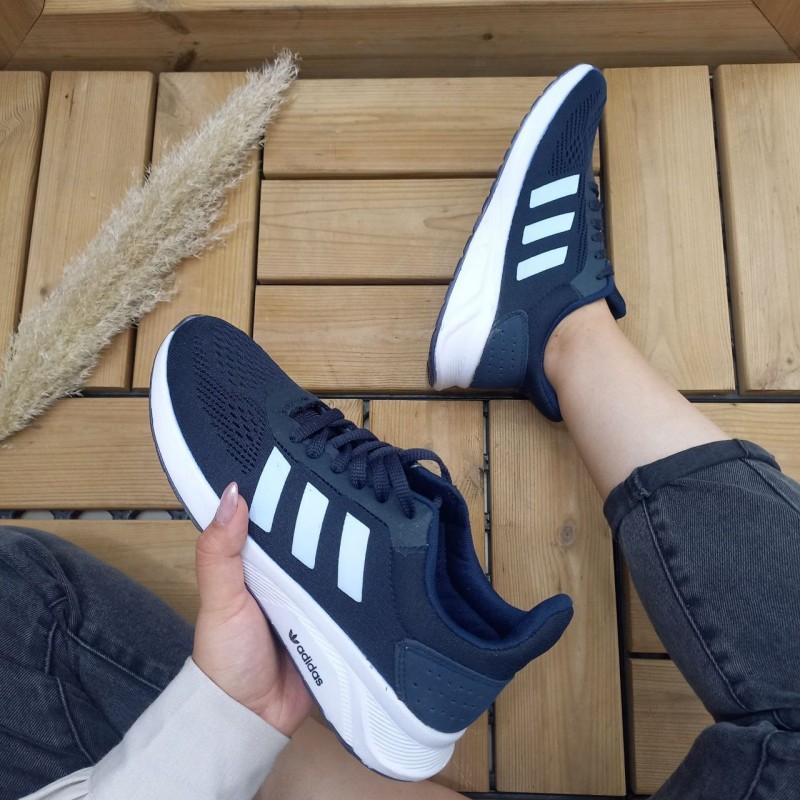 کفش کتونی اسپرت زنانه و دخترانه مدل اسپیسر ادیداس رنگ سورمه ای سفید