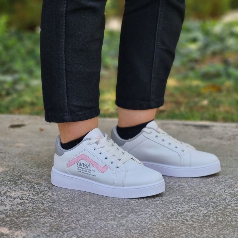 کفش اسپرت ونس دخترانه خااااص مدل  ناسا سفید صورتی
