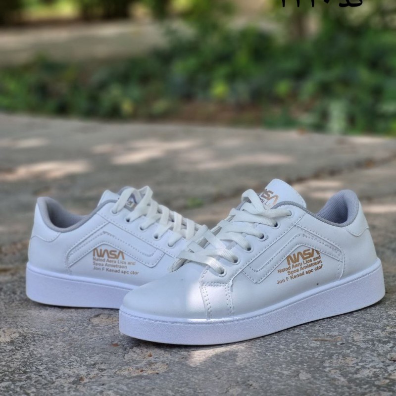 کفش  اسپرت ونس دخترانه خااااص مدل جدید ناسا سفید طلایی