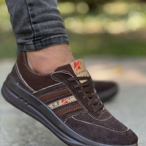 حراج فوق العاده کفش اسپرت جدید مردانه سبک و راحت رنگ قهوه ای روشن کد3610