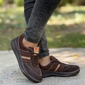 حراج فوق العاده کفش اسپرت جدید مردانه سبک و راحت رنگ قهوه ای روشن کد3610