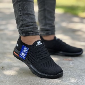 حراج فوق العاده  کفش اسکیچرز مردانه طبی زیبا و بادوام رنگ مشکی باارسال رایگان