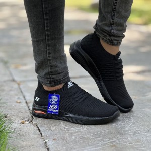 حراج فوق العاده  کفش اسکیچرز مردانه طبی زیبا و بادوام رنگ ابی تیره