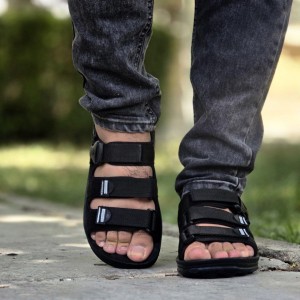 کفش صندل تابستانه مردانه مدل جدید  رنگ مشکی تمام کد 2301