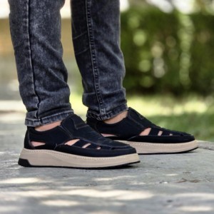 فروش بادوام کفش تابستانه مردانه منحصربفرد رنگ مشکی باارسال رایگان